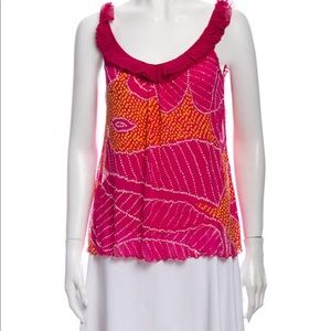 Diane Von Furstenberg silk tie and dye top XS 2